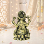 Lord Ganesha on Lotus Brass Idol – Auspicious Spiritual Home Décor