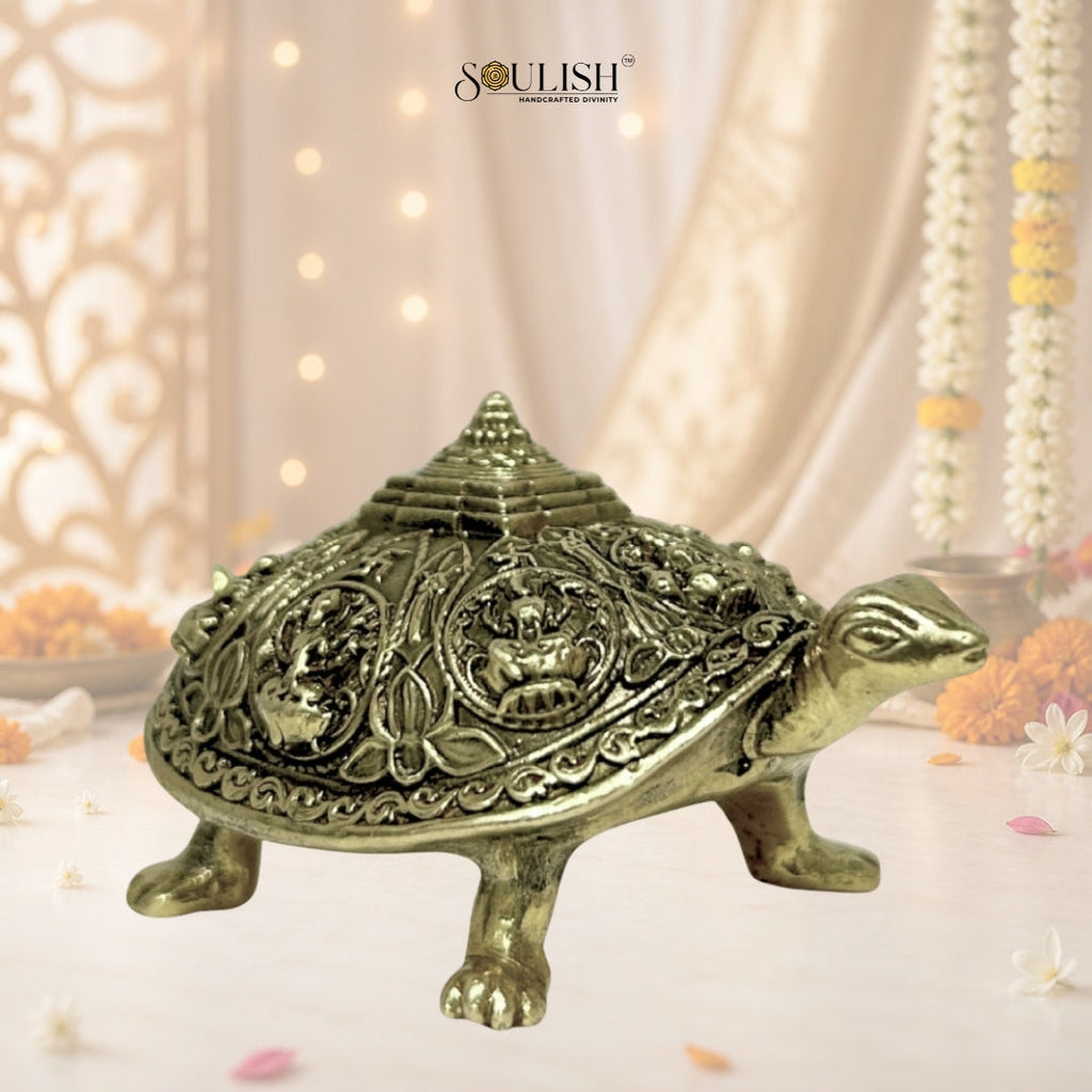 Vastu Tortoise with Ashtalakshmi Shree Yantra | Superfine Brass Prosperity Idol