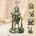 Lord Hanuman Standing on Stone Brass Idol | Handcrafted Brass Murti for Home Temple, Pooja & Spiritual Decor
