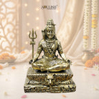 Lord Shiva Meditating Brass Idol – Spiritual Home Décor & Divine Sculpture