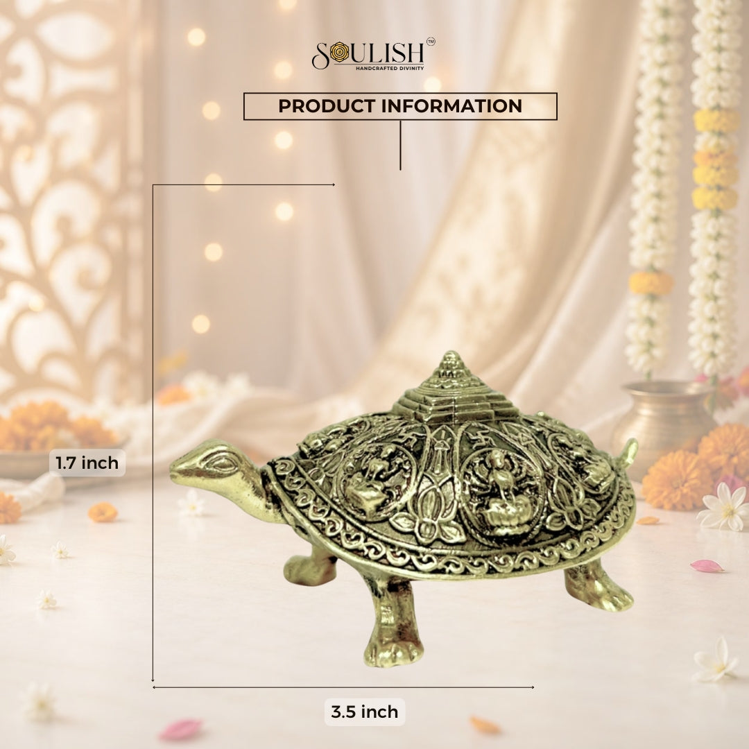 Vastu Tortoise with Ashtalakshmi Shree Yantra | Superfine Brass Prosperity Idol