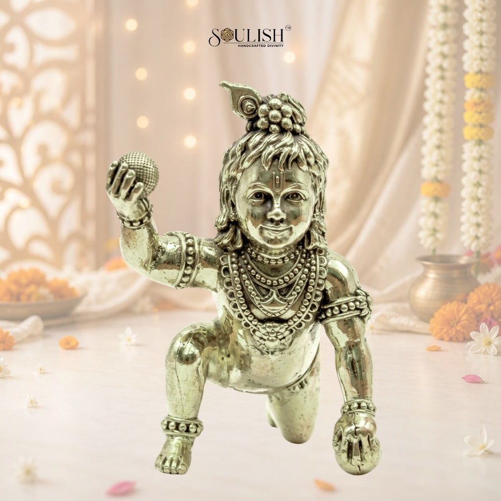 Laddu Bal Gopal Krishna Brass Idol