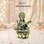 Saraswati on Lotus Brass Idol