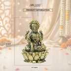 Lakshmi on lotus with swan brass idol