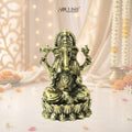 Lord Ganesha on Lotus Brass Idol – Auspicious Spiritual Home Décor