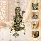Lord Hanuman Seated on Diwan Brass Idol – Strength & Devotion Home Décor