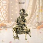 Lord Hanuman Seated on Diwan Brass Idol – Strength & Devotion Home Décor